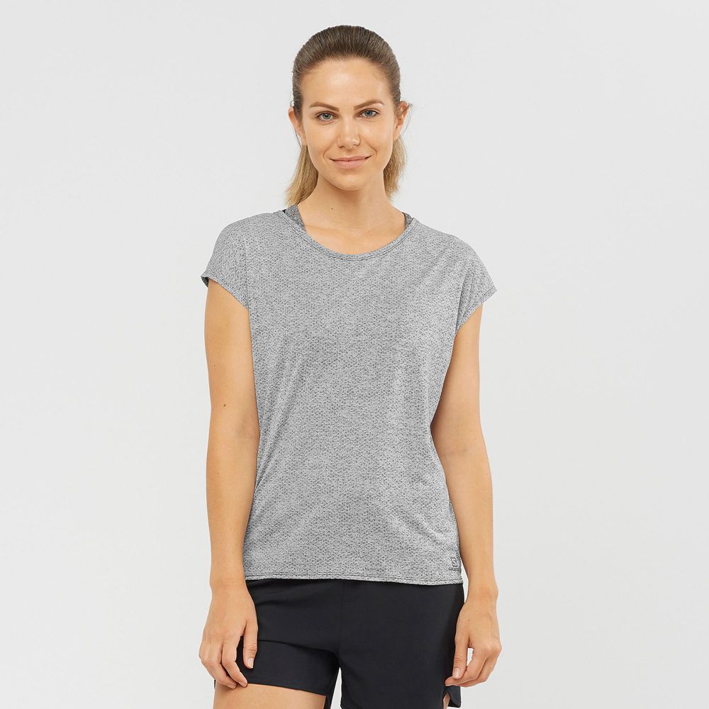 Camisetas Salomon Mujer Gris - Salomon Argentina XA SLEEVE TECH W,538716-KGQ